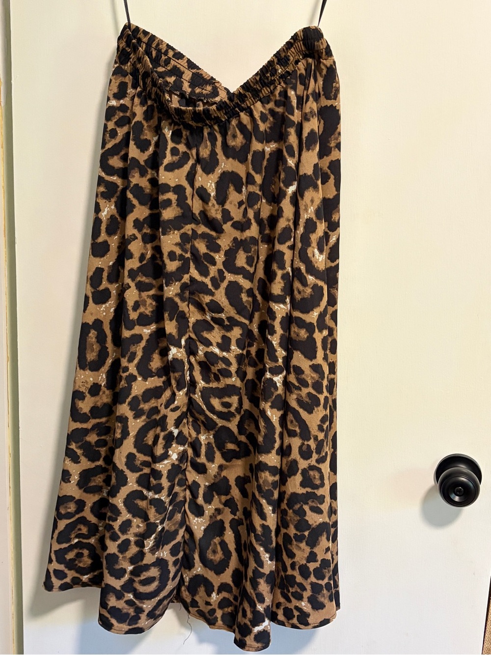 SHEIN Leopard-Print Midi Skirt in Brown and Black